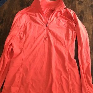 Fitted coral lululemon half zip